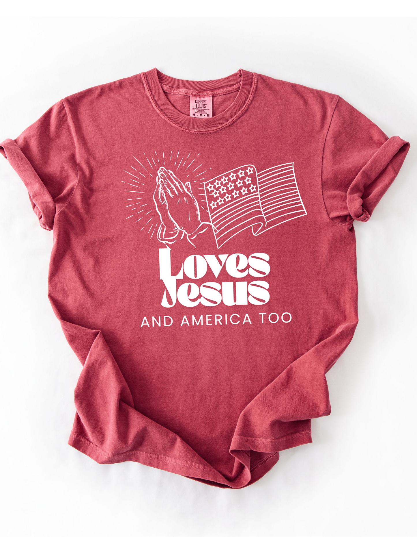 Loves Jesus and America Too (White Ink Edition)
